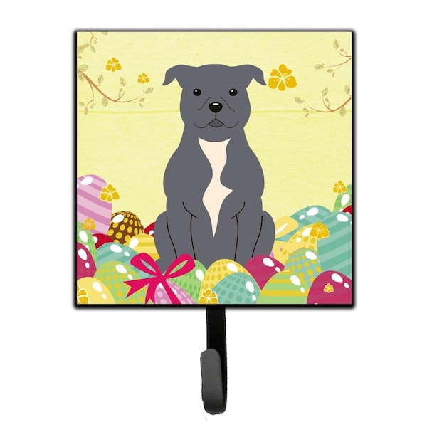 Carolines Treasures Easter Eggs Staffordshire Bull Terrier Blue Leash or Key Holder BB6046SH4 - main